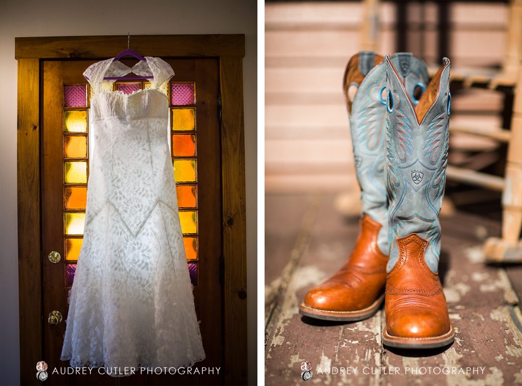 Kristie Kelly wedding dress and cow girl boots - Worcester Massachusetts