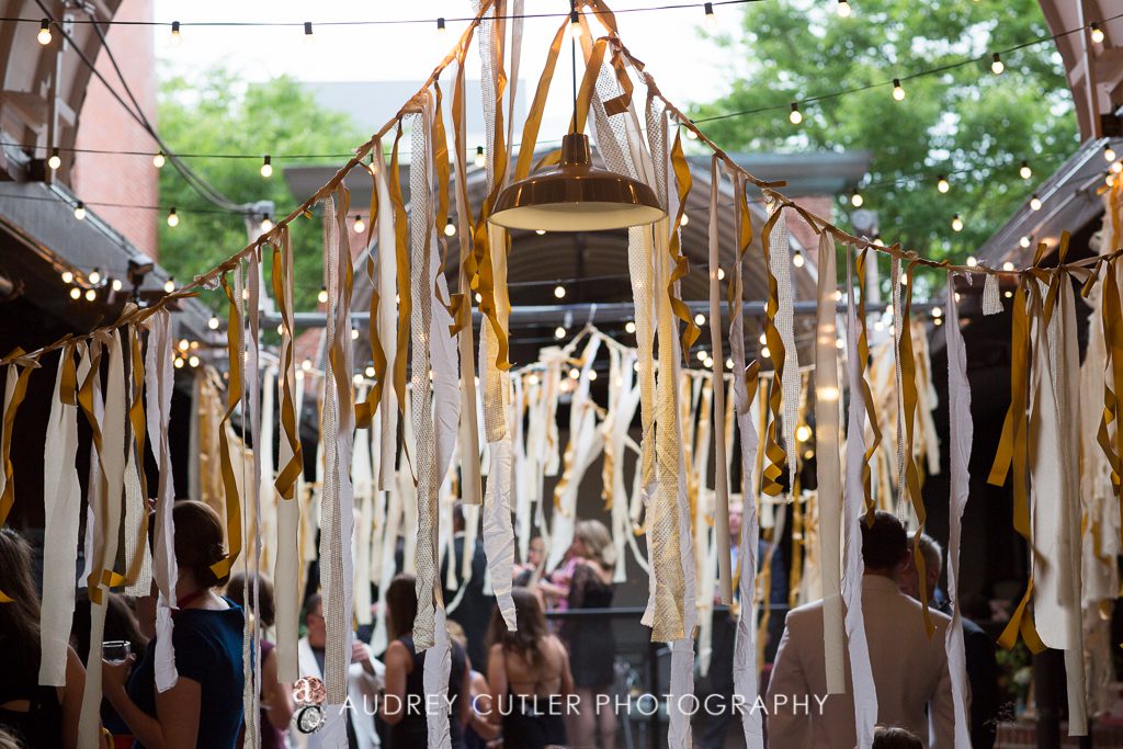 Vibrant Wedding Gold and yellow streamers DIY - The People's Kitchen - The Citizen - Worcester Massachusetts 