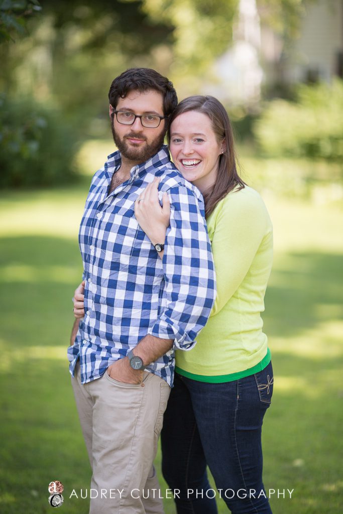 Relaxed couple during engagement photography session