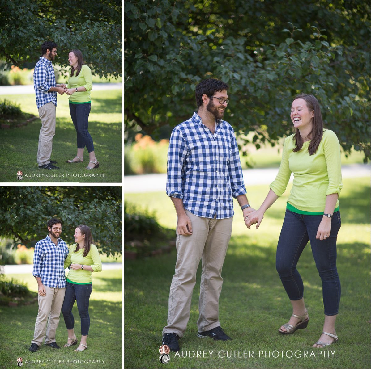 Vibrant couple during summertime engagement photography session