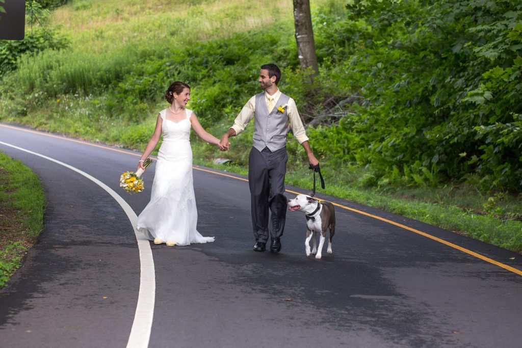 bride-groom-walking-dog-AudreyCutlerPhotography