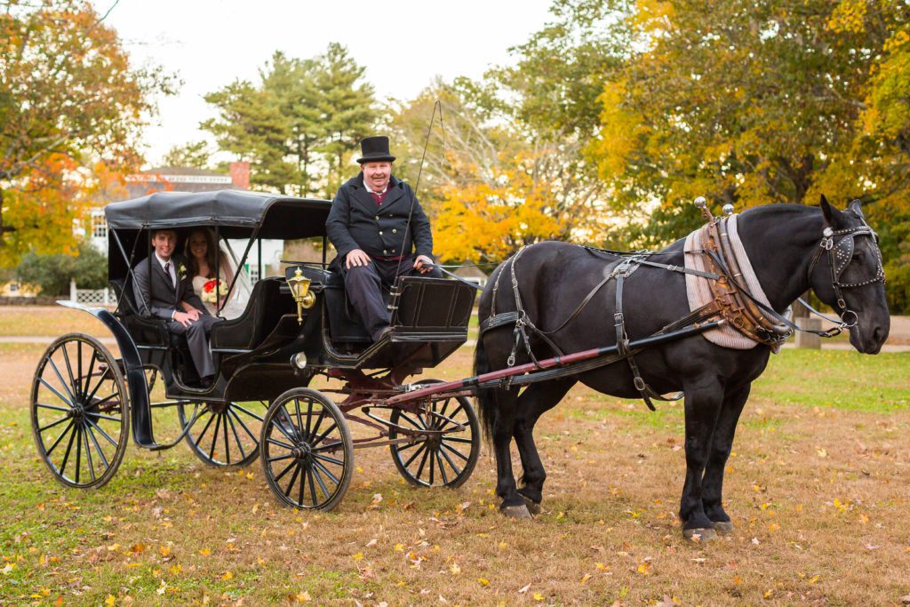 Old-Sturbridge-Village-Wedding-bride-groom-horse-carriage