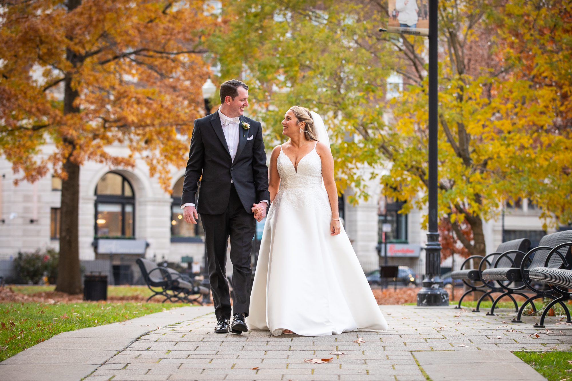 bride-and-groom-walking-worcester-common-audrey-cutler-photography-