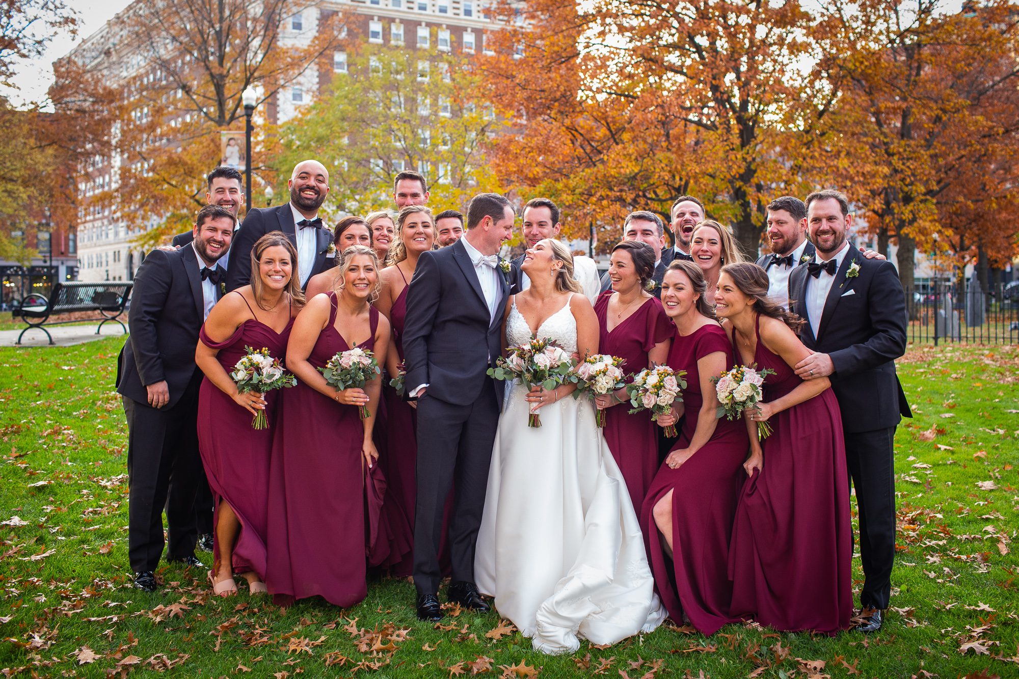 wedding-party-worcester-common-in-fall-audrey-cutler-ac-hotel