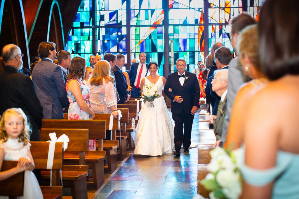 Father-walks-bride-down-aisle-chapel-of-the-holy-spirit-wedding-worcester-ma-5