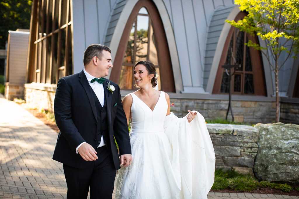 couple-giggle-chapel-assumption-college-wedding-worcester-ma-13
