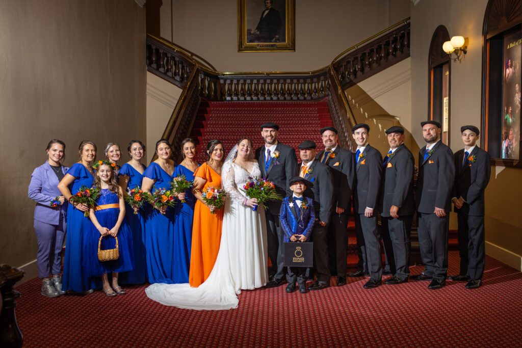 bridal-party-on-staircase-mechanics-hall-worcester-ma-6