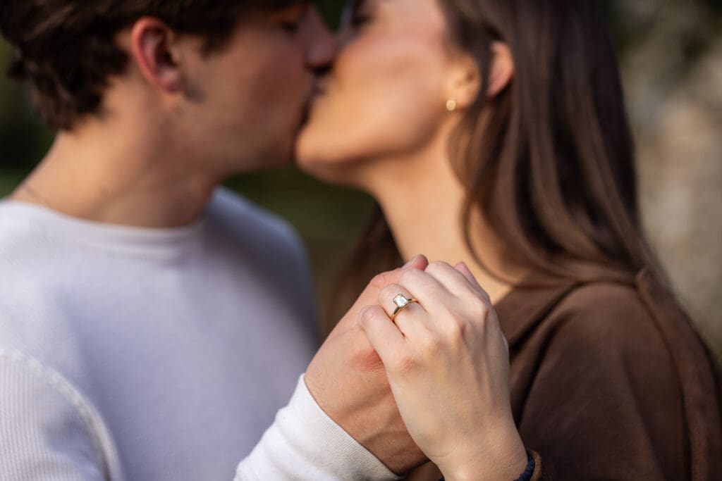close up of rings engagement proposal photo