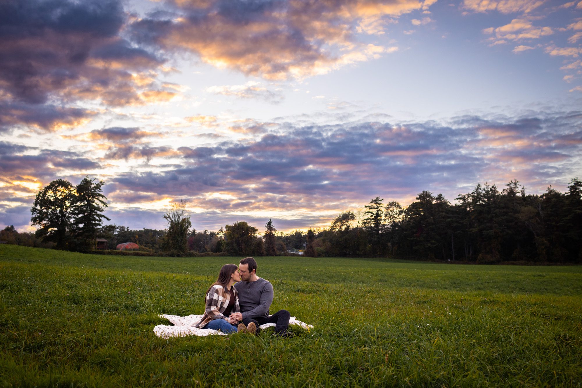 sunset-engagement-Photos-in-big-field-Sterling MA -55