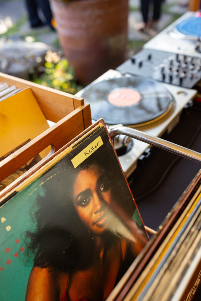 personal record collection played at cocktail hour wedding day massachusetts